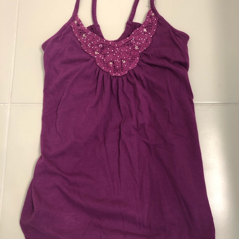 American Eagle Crochet Beaded Tank Top